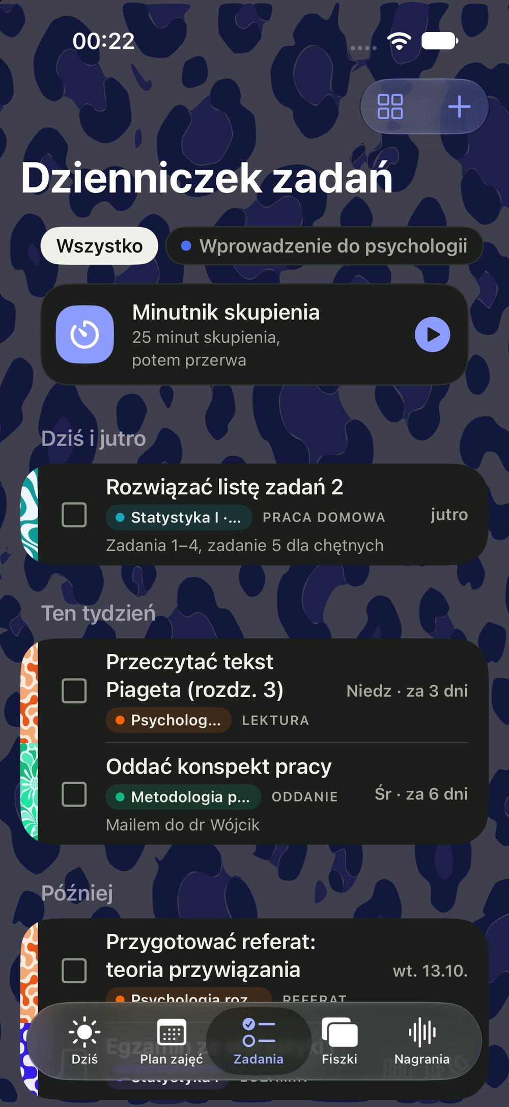 Zadania posortowane według terminu